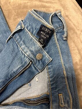 J. Crew Medium Blue Wide-Leg Crop Jeans